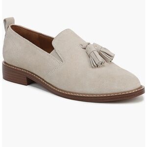 Franco Sarto Beige Leather Tassel Loafers
